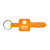 Logo Imprinted Key Shaped Flexible Key Tag - Translucent Orange