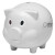 White Plastic Piggy Bank Promotional Custom Imprinted With Logo