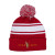 Knit Pom Beanie with Embroidered Logo -Red/White