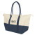 Custom Logo Printed Big Chill Cooler Tote Bag - Natural with navy