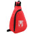 Red Logo Printed Puffy Sling Backpack | Custom Sling Bags