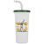 Custom Full Color Super Sipper 32 oz Sport Cup - White cup with dark green lid