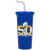 Custom Full Color Super Sipper 32 oz Sport Cup - Royal blue cup with royal blue lid