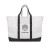 Printed Logo Madelyn Cotton Canvas Tote Bag Natural with black
