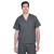 Gray Logo Printed Harriton Adult Restore Scrub Top | Custom Scrubs