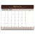 Burgundy Vinyl Desk Pad Calendar