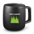 15 oz Geo Square Handle Ceramic Mug - Black