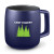 15 oz Geo Square Handle Ceramic Mug - Blue