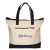 Custom Zippered Cotton Boat Tote - Black