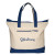 Custom Zippered Cotton Boat Tote - Navy Blue