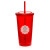 Custom 20 oz. Double Wall Acrylic Tumblers With Straws - Red