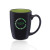 Custom 12 oz. Java Two Tone Coffee Mugs - Black/Lime