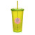 Custom 20 oz. Double Wall Acrylic Tumblers With Straws - Lime Green