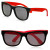 Two Tone Plastic Sunglasses - Black with Red