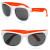 Two Tone Plastic Sunglasses - White with Orange