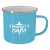 Custom 16 Oz. Steel Campfire Mug - Light Blue with White