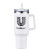 Custom 40 oz Double Wall Tumbler With Handle and Straw - White