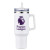 Custom 40 oz PP Lined Double Wall Tumbler With Handle & Straw - White