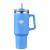 Custom 40 oz. Double Wall Tumbler with Handle and Straw - Light Blue