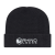 Custom Ribbed Knit Cap with Cuff - Black