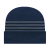 Custom Thin Striped Knit Cap with Cuff - True Navy