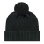 Custom Premium Diagonal Weave Knit Cap with Cuff - Black