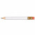 Custom Hex Golf Pencils with Erasers - White