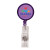 Custom Round Retractable Badge Holder W/ Alligator Clip - Purple