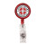 Custom Round Retractable Badge Holder W/ Alligator Clip - Red