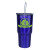 Custom 20 oz. Ares Tumbler with Stainless Straw/Flip Top Lid - Blue