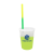 Custom Mood 12 oz. Stadium Cup/Straw/Lid Set - Frosted to Yellow