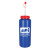 Custom 32 oz Grip Bottle with Flexible Straw - Blue