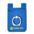 Custom Silicone Card Holder with Metal Ring Phone Stand - Blue