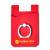 Custom Silicone Card Holder with Metal Ring Phone Stand - Red