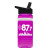 Custom 20 Oz. UpCycle RPET Bottle With Flip Straw Lid And Grip Band - Transparent Hot Pink