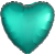 Custom 17" Heart Helium Saver XtraLife Foil Balloons - Jade Green