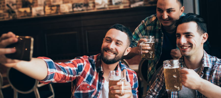 Socializing over beer