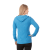Custom Women's Howson Lightweight Knit Hoodie With Thumb Holes - Olympic Blue Heather - Back