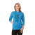 Custom Women's Howson Lightweight Knit Hoodie With Thumb Holes - Olympic Blue Heather - Front