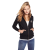 Custom Women's American Giant Classic Heavyweight Fleece Hoodie - Black - Front
