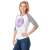 Custom Women's DAKOTA Three Quarter Raglan Tee - Medium Heather Gray/White - Side