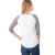 Custom Women's DAKOTA Three Quarter Raglan Tee - Medium Heather Gray/White - Back