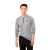 Custom Men's QUADRA Long Sleeve Performance Quarter Zip Tee Shirt - Heather Gray - Front