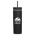 Custom Adventure 16oz Insulated Tumbler With Straw - Black