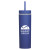 Custom Adventure 16oz Insulated Tumbler With Straw - Blue