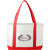 Custom Large Canvas Boat Bag - Embroidered - White with Red