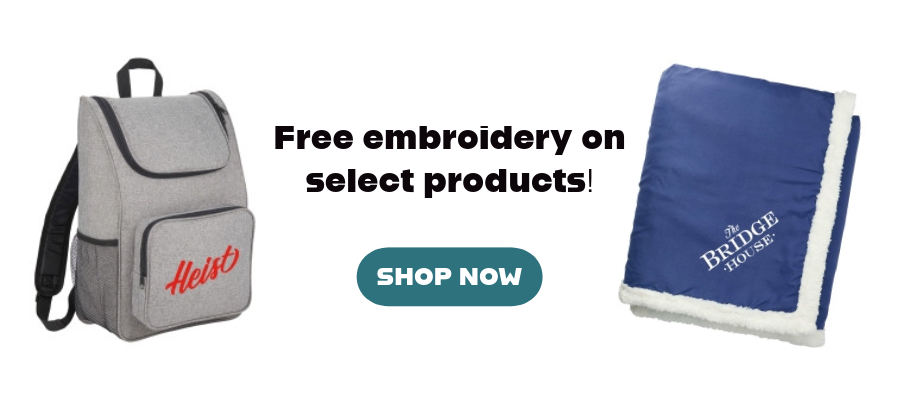 Free Embroidery on Promo Products