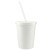 Custom 16oz Stadium Cup with Lid and Straw - White