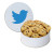 Custom Extra Large Cookie Tin with 2 in. Gourmet Chocolate Chip Cookies - White