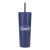 Custom Natick 27oz. Double Wall SS Mug with Straw - Navy